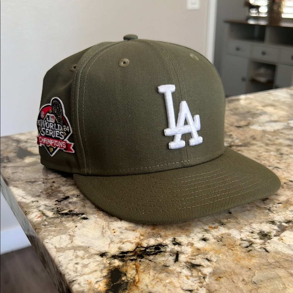 Olive Green LA Logo Baseball Cap